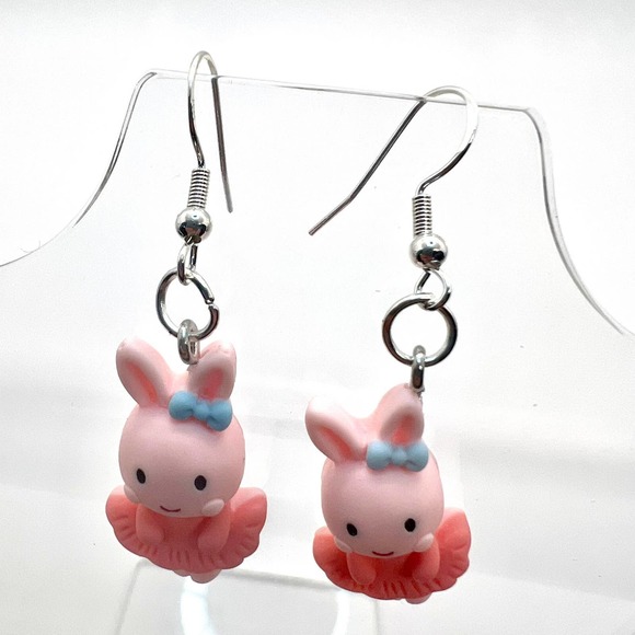 Ballerina Earrings - Bunny Earrings - Rabbit Earrings - Ballet Dancer Earrings - Picture 4 of 10